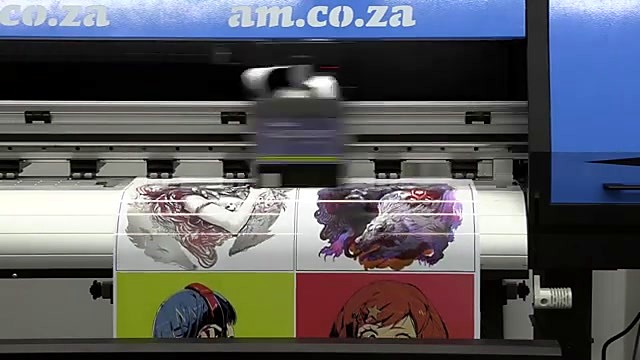 Anime portraits mid-print on roll (SKU ask)