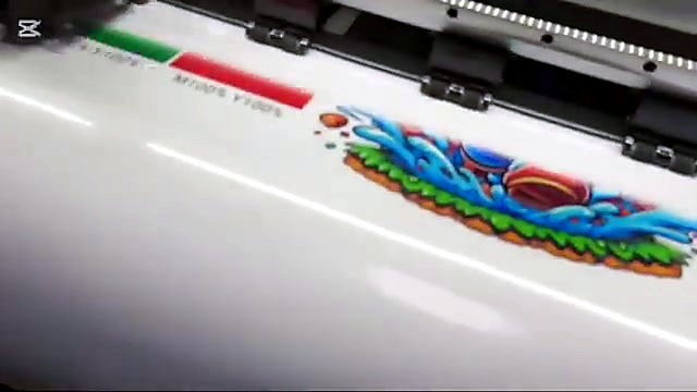 Wave splash artwork + CMYK bars (SKU ask)