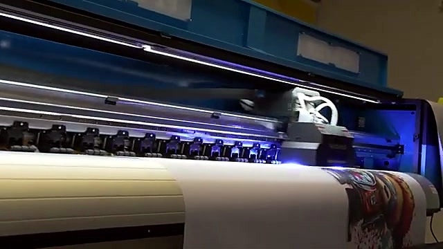 UV-LED blue cure carriage on white media (SKU ask)