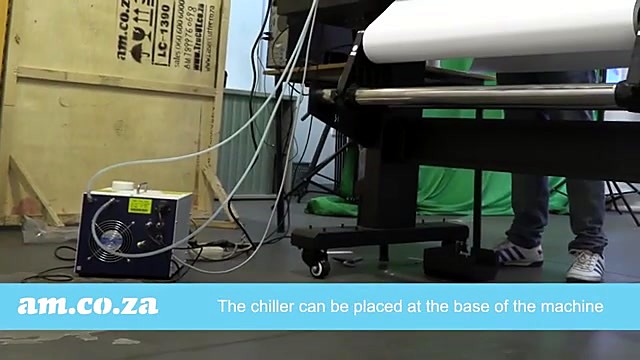 External chiller unit at printer stand base (SKU ask)