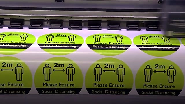 Green 2m social-distance circles on vinyl roll (SKU ask)