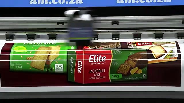 Elite food graphics mid-print on large-format (SKU ask)