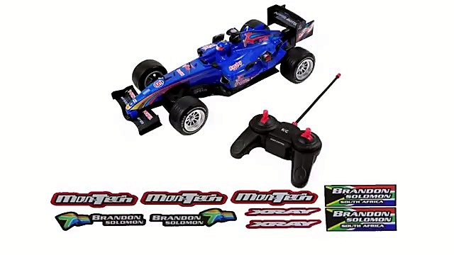 Finished RC sticker sheets with blue F1 RC car (SKU ask)