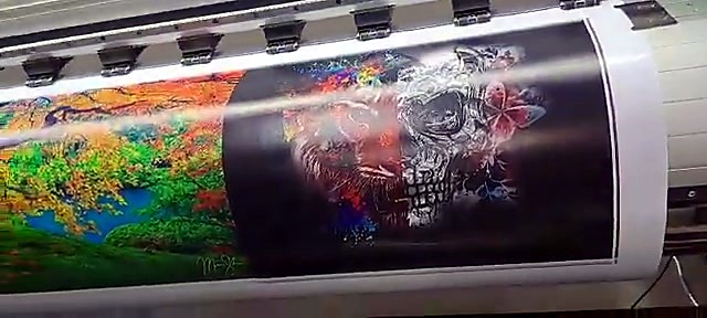 UV LED cure over landscape print start (SKU ask)