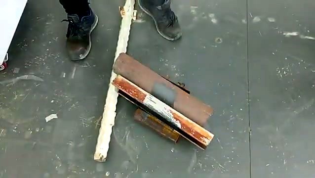 Cleaned steel sections after the demo