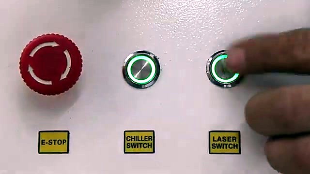 CLEAR E-STOP/CHILLER/LASER SWITCH panel densify (SKU ask)