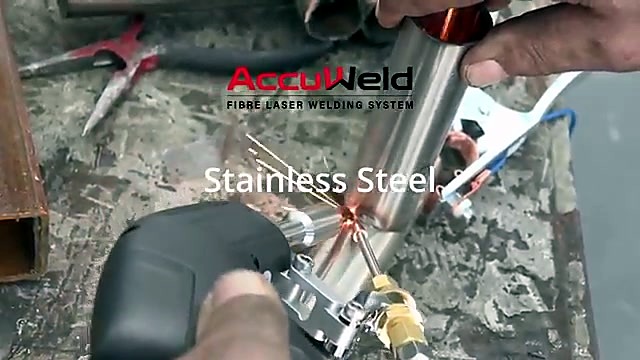 AccuWeld overlay — stainless T-joint weld + wire (family locked)