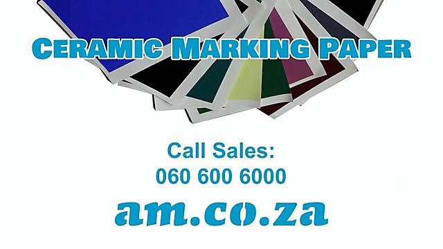 CERAMIC MARKING PAPER am.co.za sales card + colour fan (SKU ask)