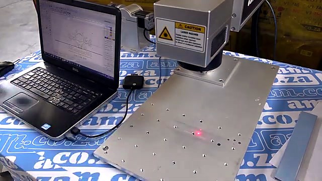 Desktop fiber galvo + am.co.za tablecloth setup (SKU ask)
