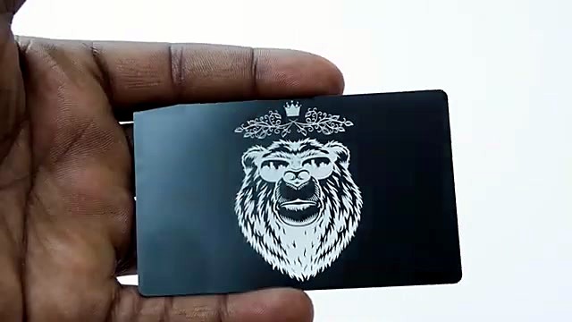 Finished black Al card lion-crown mark (SKU ask)