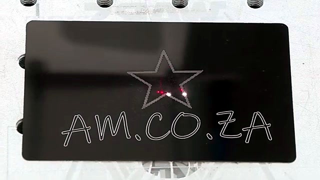 AM.CO.ZA star logo marked on black card (SKU ask)