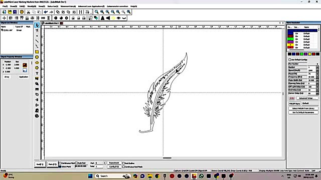 CLEAR EzCad2 feather design for pen mark (SKU ask)
