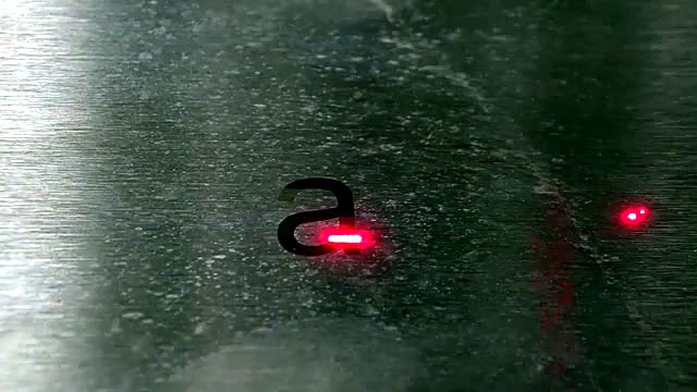Close colour-mark letter a with red pilot (SKU ask)