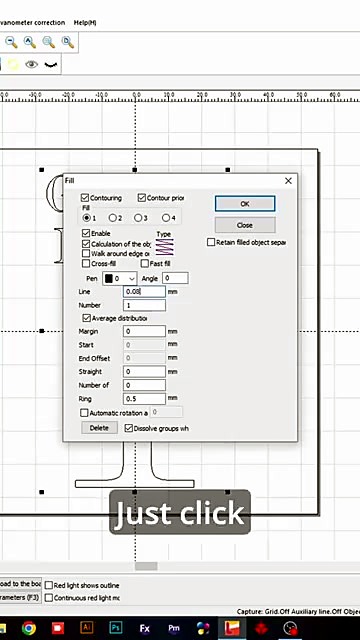Marking software Parameters dialog for UV LabelMark (SKU ask)