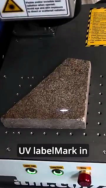 CLEAR UV LabelMark marking jagged granite (SKU ask)