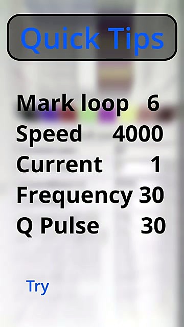 Quick Tips denim mark-loop/speed/current overlay (SKU ask)