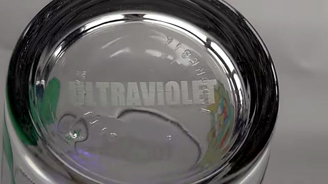 ULTRAVIOLET etched on glass vessel (SKU ask)