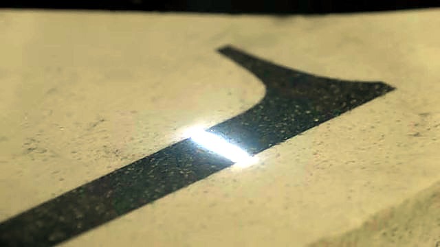 UV scan line etching large numeral on quartz (SKU ask)