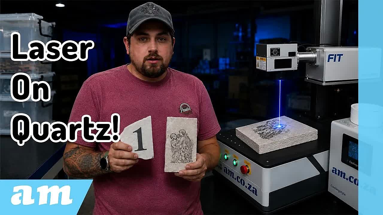 YouTube thumb — UV LabelMark laser on quartz (SKU ask)