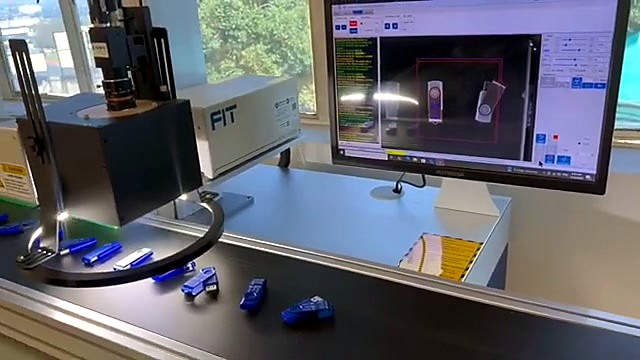 FIT head + LED ring over USB conveyor (SKU ask)