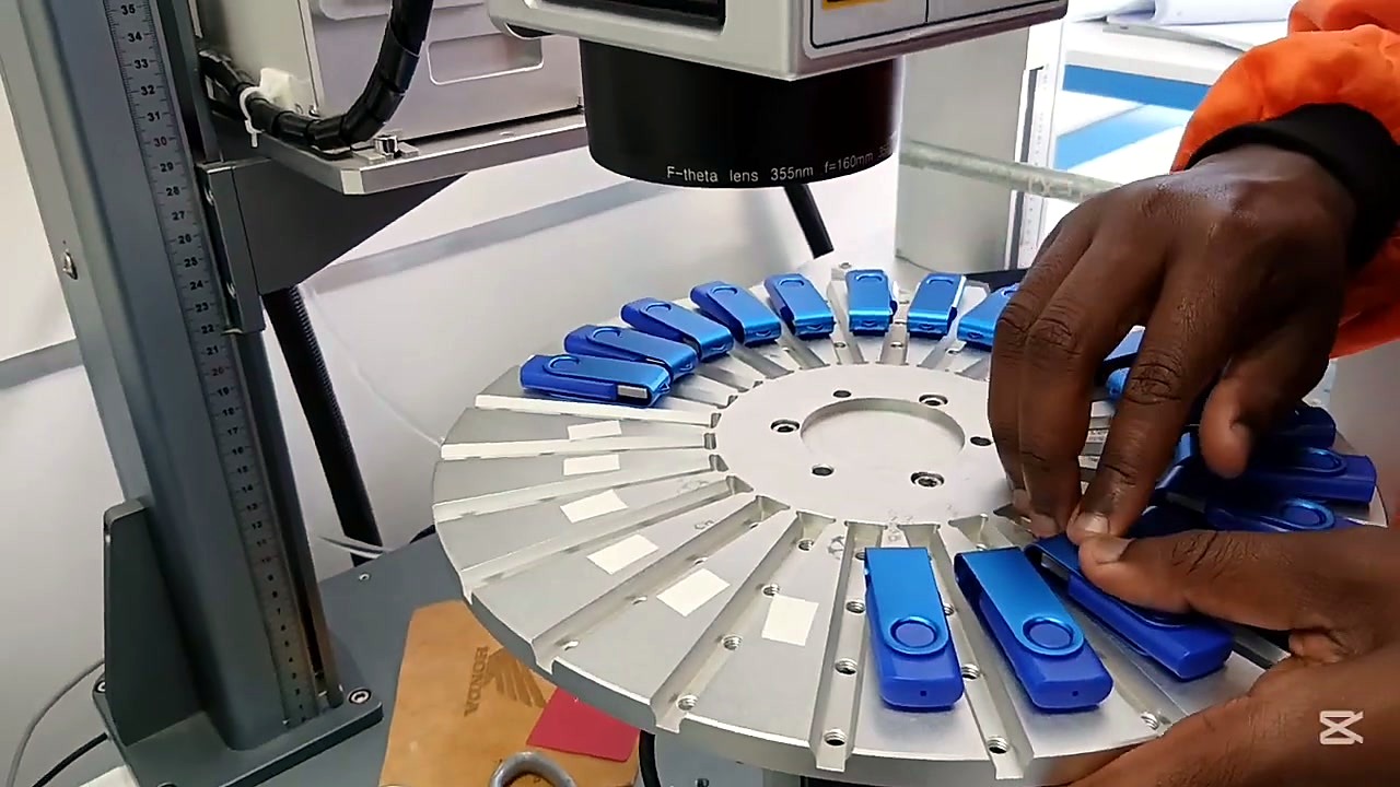 Hands seating USB in radial slot (SKU ask)
