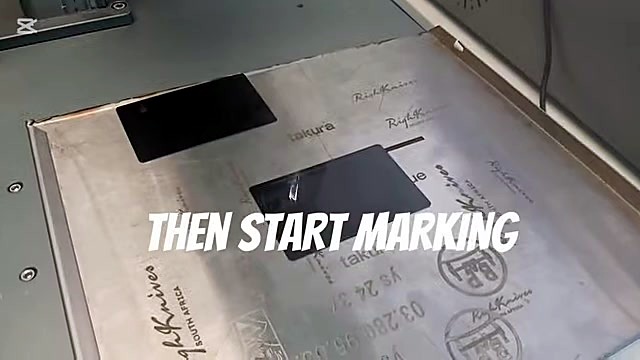 UV marking pass on black card on bed (SKU ask)
