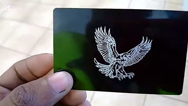 Eagle graphic reverse of UV-marked card (SKU ask)