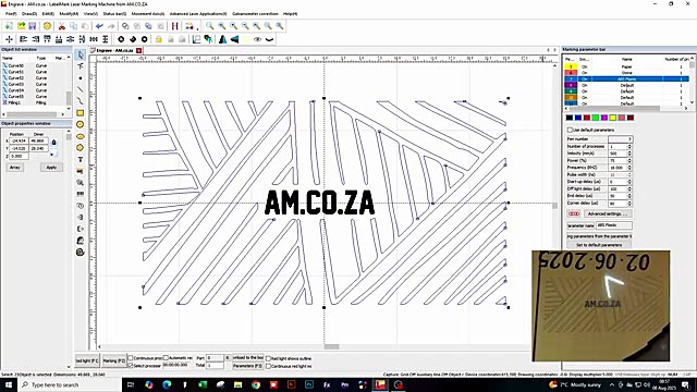 AM.CO.ZA engraved kraft/card result inset (SKU ask)