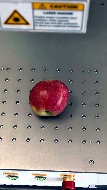 UV galvo CAUTION head apple on bed (SKU ask)