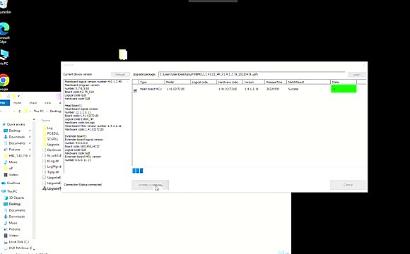 BIOS printing-logic upgrade on screen