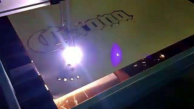 Corona lettering mid-cut with plasma arc (SKU ask)