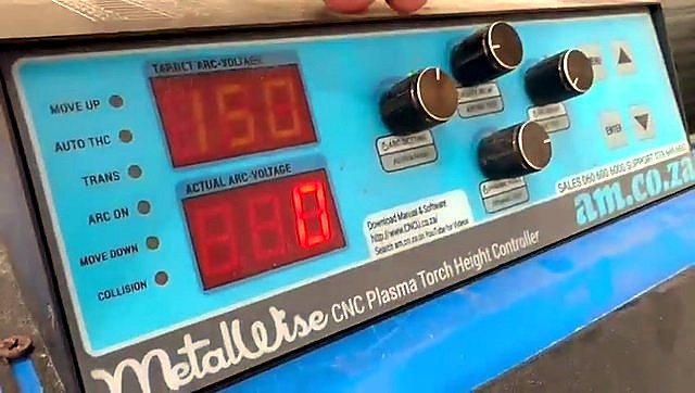 THC TARGET ARC VOLTAGE 150 / ACTUAL 000 (SKU ask)