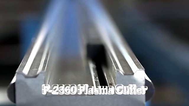 P-2360 Plasma Cutter overlay on linear rail close-up (SKU ask)