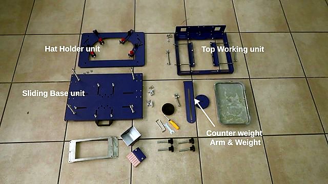 Labeled kit: Hat Holder / Sliding Base / Top Working / Counterweight (SKU ask)