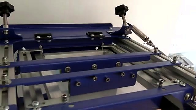 Blue chassis + aluminium rails mid-assemble (SKU ask)