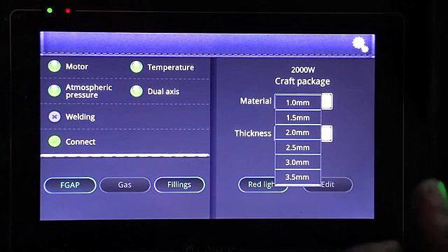 SUS thickness preset UI on Dedicated welder (SKU ask)