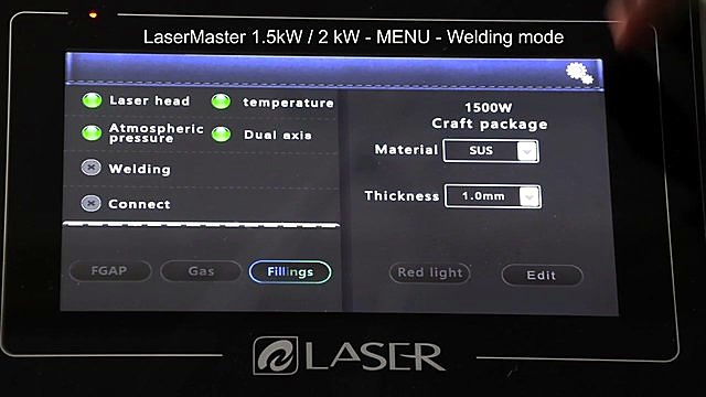 Welding mode UI — craft package / SUS / thickness (SKU ask)
