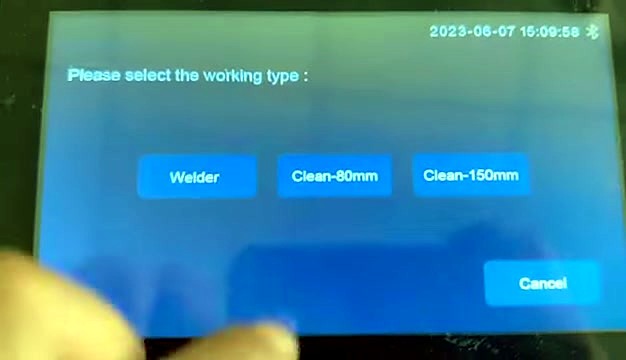 Welder / Clean-80mm / Clean-150mm mode select (SKU ask)