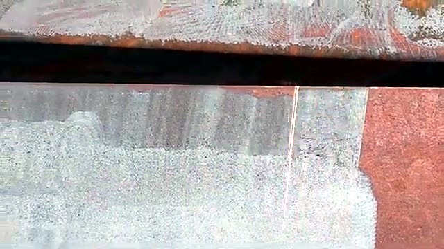 Clean grey metal path vs heavy rust (SKU ask)