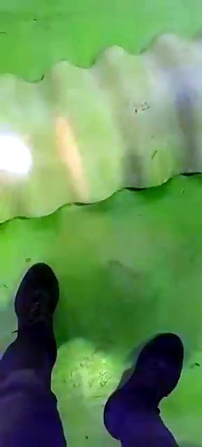POV lime-green floor cleaning pass (SKU ask)