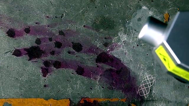 Cross-hatch laser clean on stained concrete (SKU ask)