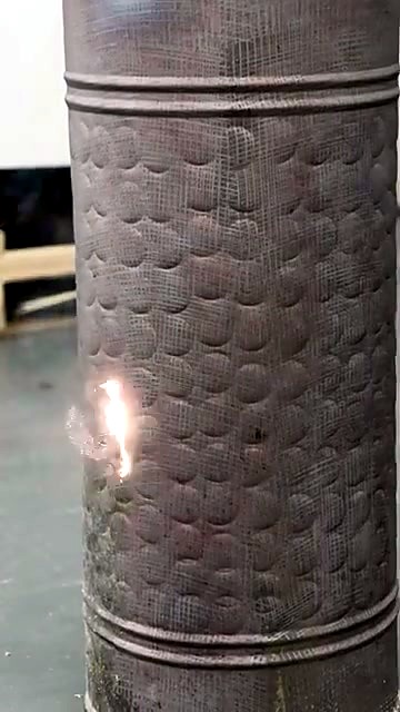 Bright laser cleaning line on dimpled canister (SKU ask)