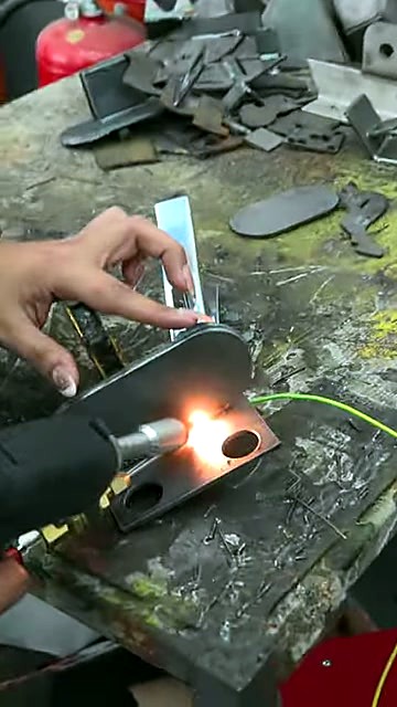 Handheld torch welding flare on metal (SKU ask)