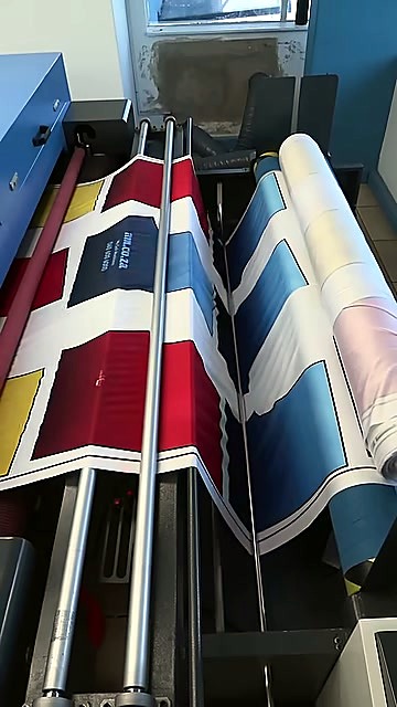 Fabric feed rollers with printed panel roll (SKU ask)
