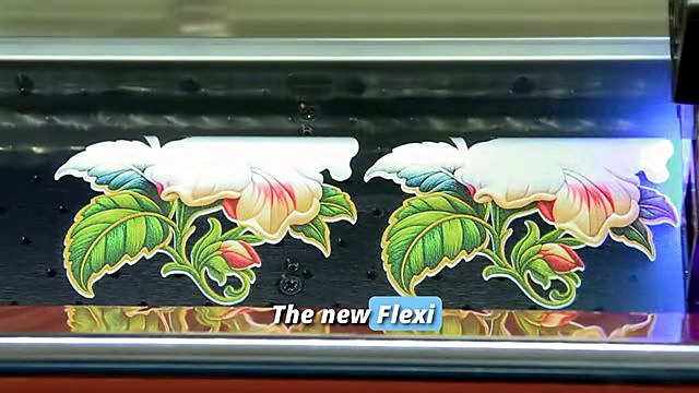 UV blue cure over floral Flexi prints on vacuum bed (SKU ask)