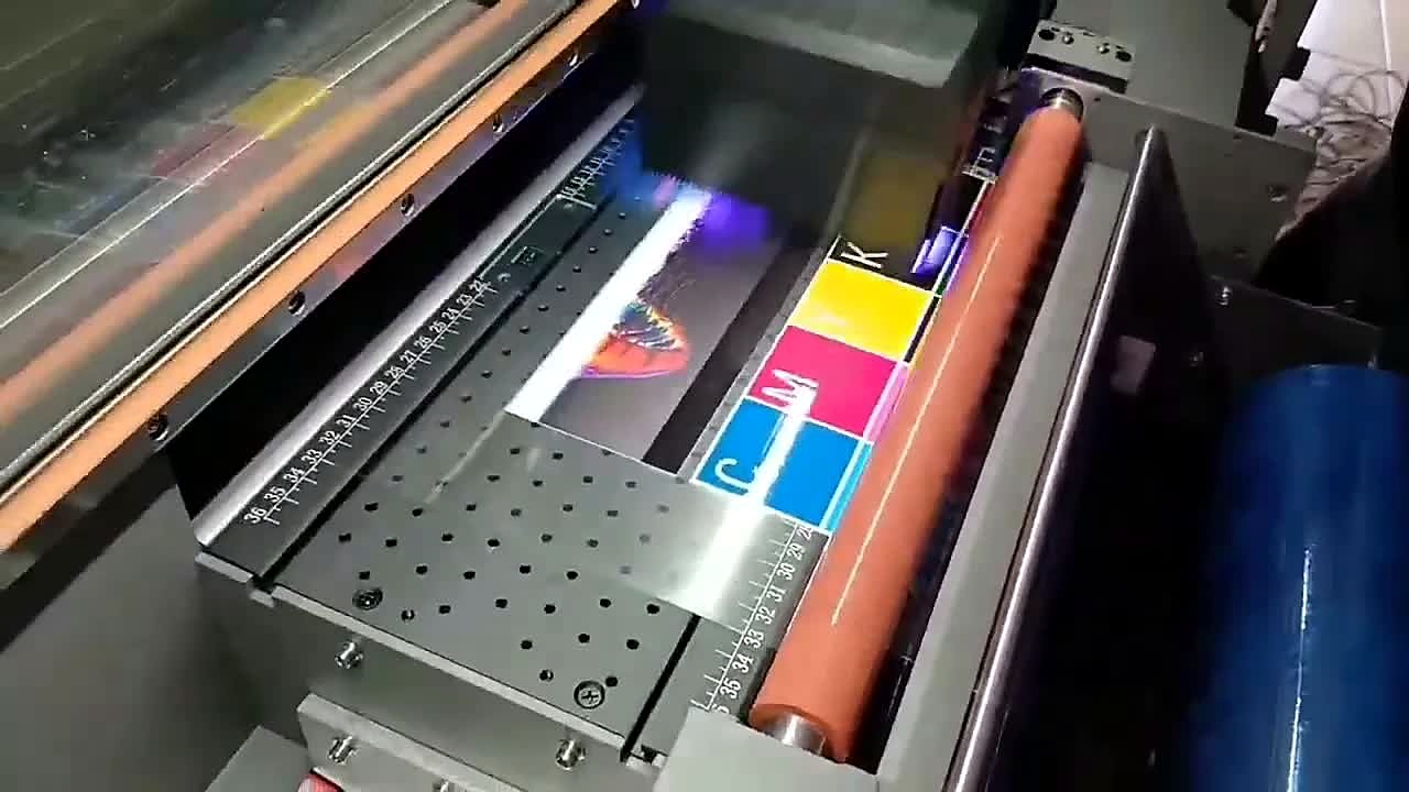 YouTube thumb — UV DTF CMYK + orange roller (SKU ask)