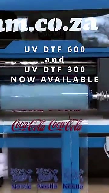 UV DTF 600/300 NOW AVAILABLE overlay on roll-fed am.co.za body (SKU ask)