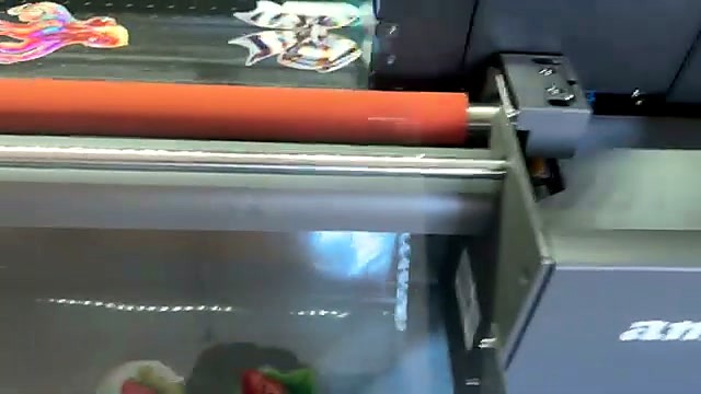 Red laminator roller across media throat (SKU ask)