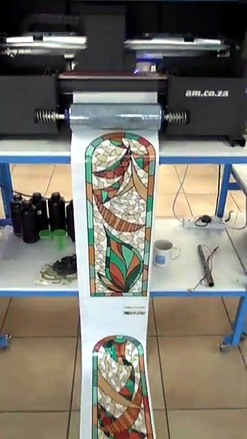 Mosaic stained-glass film exiting am.co.za UV-DTF (SKU ask)