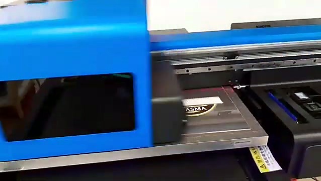 Machine identity densify — blue carriage + PLASMA print (SKU ask)
